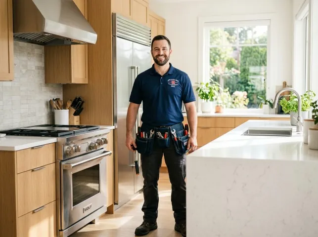 Appliance Repair Hero technician in a Bernalillo, NM kitchen after an appliance repair